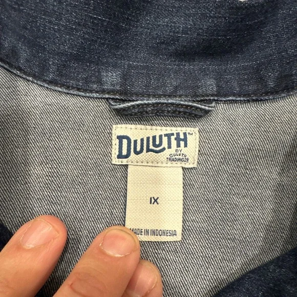 Duluth‎ Trading Denim Trench Jacket Size XL Jean Coat Utility Pockets Blue #923 - Picture 5 of 11